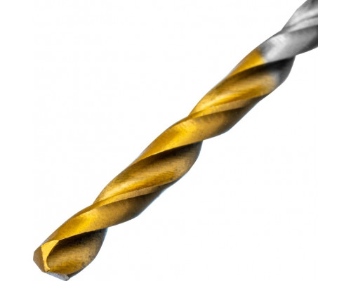 Сверло по металлу DENZEL Р6М5, Golden Tip спиральное 3x60мм, 2шт 718225