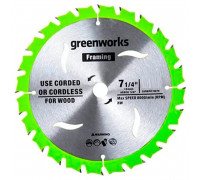 Пильный диск по дереву GREENWORKS 184x20 мм, 40T 2943307