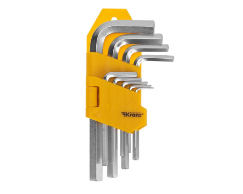 Набор ключей шестигранных Kranz KR-12-5215 HEX 1,5-10 мм, CrV, 9 шт.