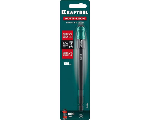 Адаптер KRAFTOOL AUTO-LOCK, 150 мм для шуруповертов ударный 26779-150