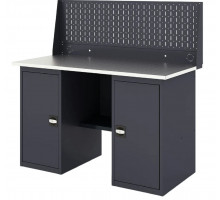 Верстак слесарный двухтумбовый GREENBERG VERSTAK_Т2_Р1_1400 с перфопанелью одинарной