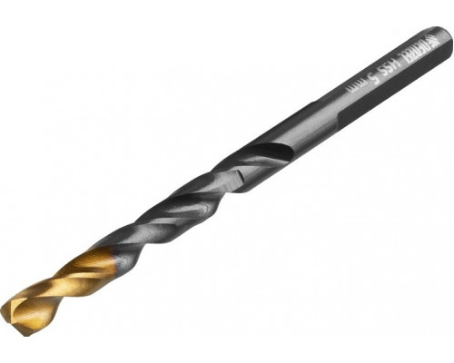 Сверло по металлу Denzel HSS-Tin, Golden Tip 5 мм, 10 шт 717213