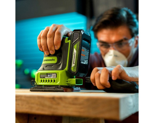 Плоская шлифмашина аккумуляторная GREENWORKS G24SS14 24V, АКБ 2Ач и ЗУ 3100507CUA