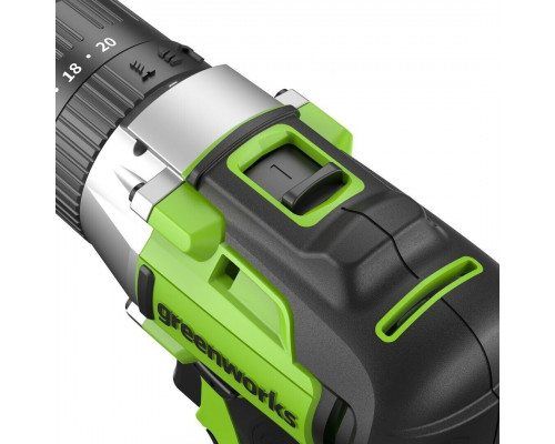 Дрель-шуруповерт аккумуляторная GREENWORKS GD24DD60 ударная, 24V, АКБ 4Ач и ЗУ 3704107CUB