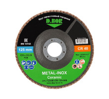 Круг лепестковый D.BOR METAL-INOX CR40P, F29, 125х22,23 торцевой D-F29-MI-CR-125-040