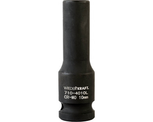 Ударная головка глубокая 6-гранная 1/2" 10 мм WiederKraft WDK-710-4010L