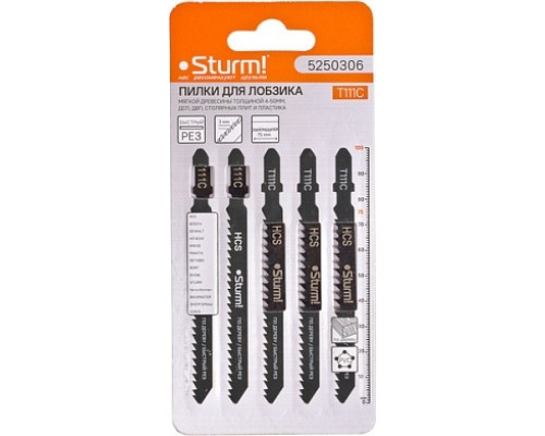 Пилки по дереву Sturm T111C 5шт. быстрый рез 5250306