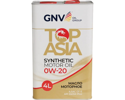 Масло моторное GNV Top Asia 0W20 4 л (металл. канистра) GTA1011884020010020004