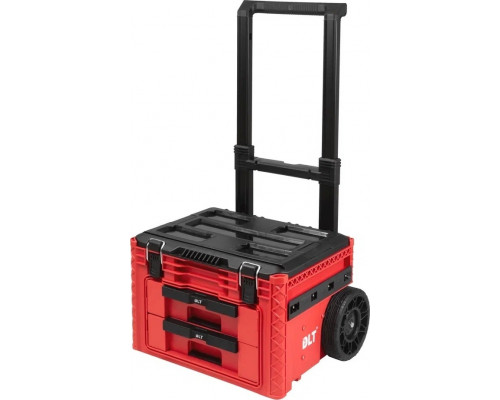 Ящик для инструмента DLT №1 с выдвижными отсеками 2+1, серия red pro, 60х51х42 4060