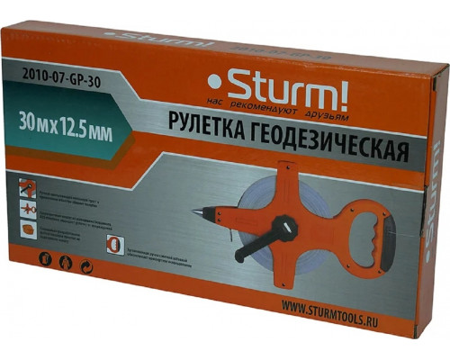 Рулетка геодезическая Sturm 2010-07-GP-30, 30 м, фибергласс