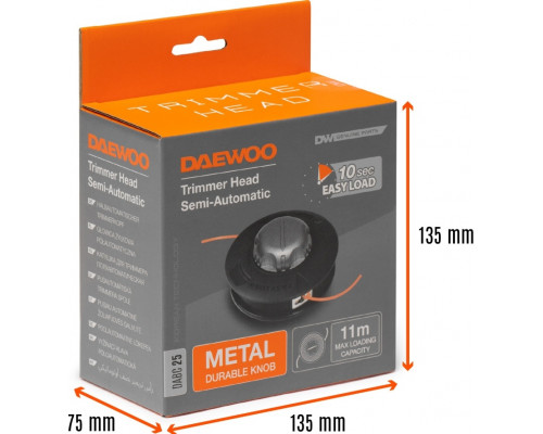 Триммерная головка DAEWOO DABC 25 с железной кнопкой для мотокосы