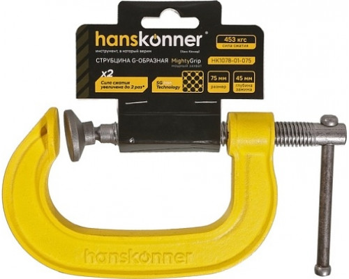 Струбцина G-образная HANSKONNER HK1078-01-075 75 мм / 3''