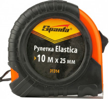 Рулетка Sparta Elastica, 10 мх25 мм обрезиненный корпус// 31314