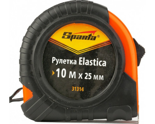 Рулетка Sparta Elastica, 10 мх25 мм обрезиненный корпус// 31314