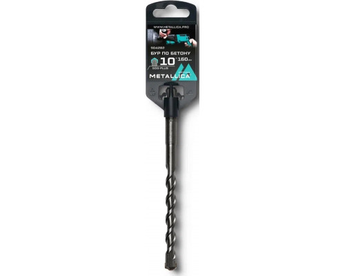 Бур SDS-plus METALLICA Optima 10х160/100 мм по бетону напайка с центром, 2 спирали 904282