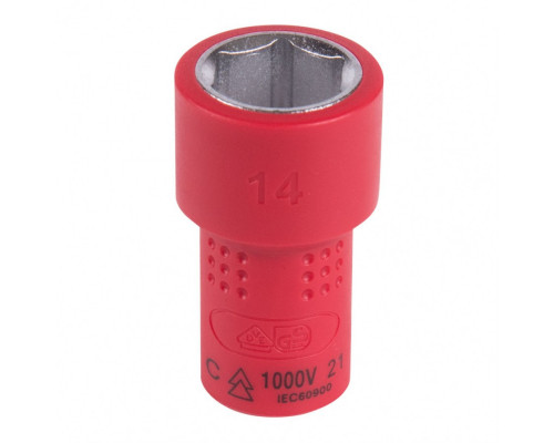 Головка торцевая диэлектрическая KING TONY 6-гранная 1/4", 14 мм 2335VE14M