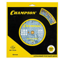 Алмазный диск для резки бетона CHAMPION HeavyCut PRO 350 (ж/б, железо) C1602