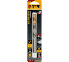 Сверло по металлу Denzel Р6М5, Golden Tip спиральное 11x142мм 718243