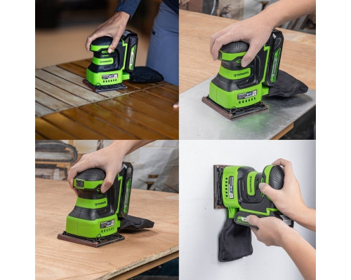 Плоская шлифмашина аккумуляторная GREENWORKS G24SS14 24V, АКБ 2Ач и ЗУ 3100507CUA