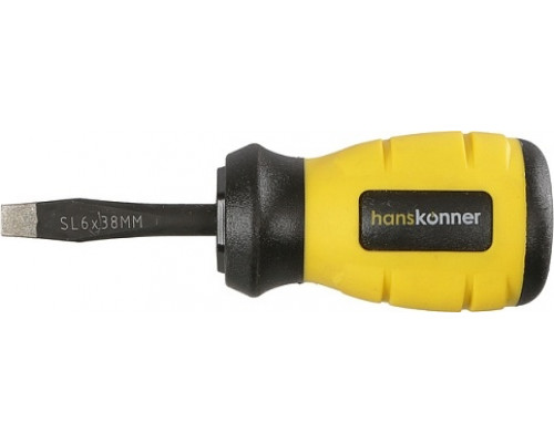 Отвертка шлицевая HANSKONNER HK1040-16-SL6-38 алмазн. наконечник