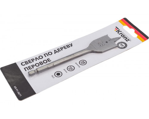 Сверло по дереву Kranz 28х152 мм шестигр. хвост. KR-91-0671