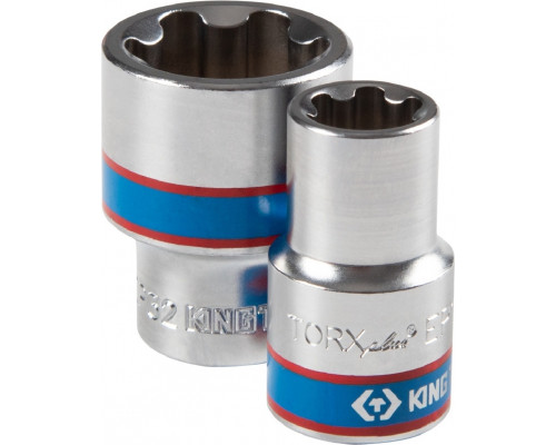 Набор головок 1/2" KING TONY 4E08PR TORX Plus, EP18-EP32, 8 предметов