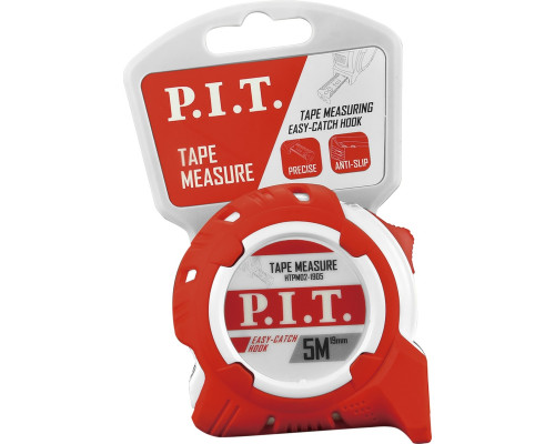 Рулетка P.I.T. HTPM02-1905 с фиксатором, 5 м x 19 мм