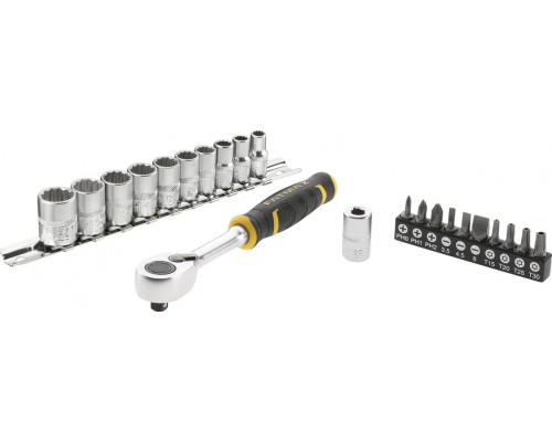 Набор головок 1/4" STANLEY FMMT82679-0 с храповым механизмом FatMax 120 зубцов и биты