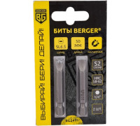 Бита для заворачивания BERGER BG2411 SL1.2x6.5x50мм, 2 шт., S2