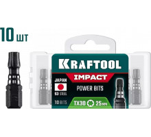 Бита для заворачивания KRAFTOOL Impact TX 30, 25 мм, 10 шт, ударная 26195-30-25-S10