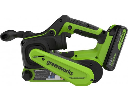 Ленточная шлифовальная машина аккумуляторная GREENWORKS G24BS 24V, АКБ 2Ач и ЗУ 3100607CUA