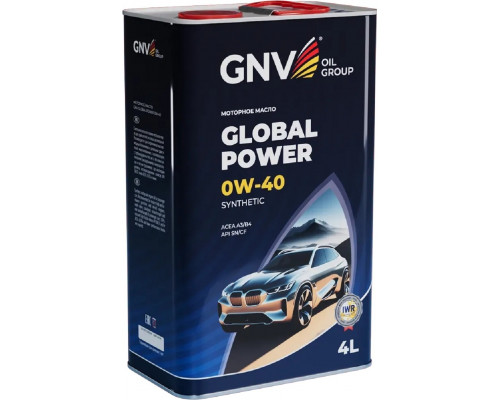 Масло моторное GNV Global Power 0W40 Synthetic 4 л (металл. канистра) GGP1M11064010130040004
