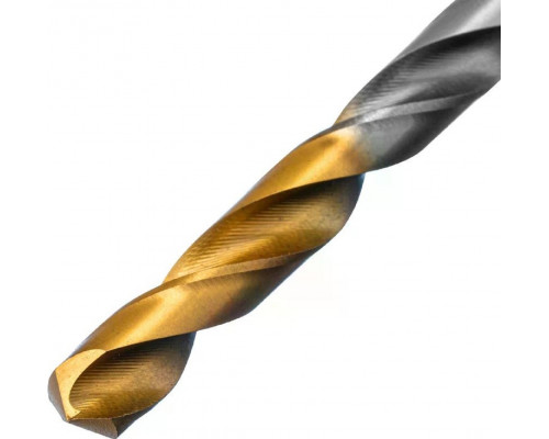 Сверло по металлу Denzel Р6М5, Golden Tip спиральное 6х139 мм, удлиненное 718256