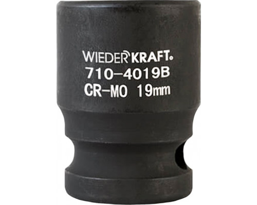 Ударная головка 6-гранная 1/2" WiederKraft WDK-710-4019 19 мм