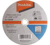 Отрезной круг по металлу MAKITA 230х2,5х22,23 мм A30S D-18699