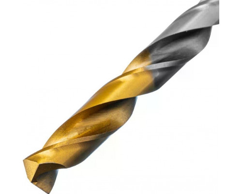 Сверло по металлу Denzel Р6М5, Golden Tip спиральное 8x117мм 718239