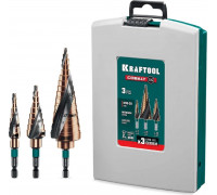 Набор сверл по металлу ступенчатых KRAFTOOL IMPACT COBALT 4-32мм, 3 шт. 29691-4-32-H3