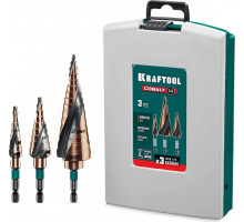 Набор сверл по металлу ступенчатых KRAFTOOL IMPACT COBALT 4-32мм, 3 шт. 29691-4-32-H3