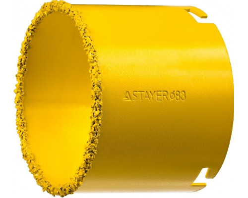 Коронка кольцевая STAYER PROFESSIONAL с карбидно-вольфрамовой крошкой, d=83мм 33345-83