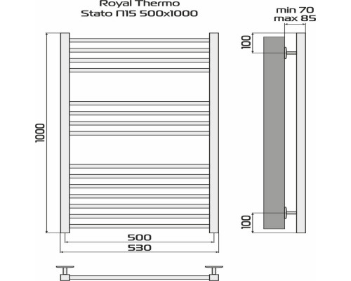 Полотенцесушитель ROYAL THERMO Stato white П15 500х1000 НС-1433970