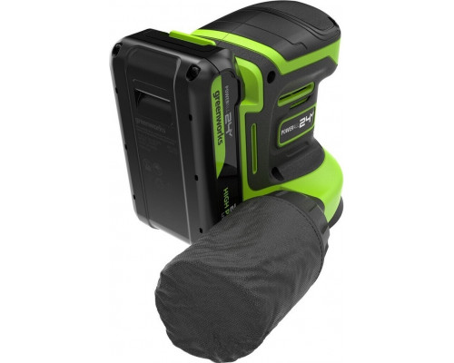 Виброшлифмашина эксцентриковая аккумуляторная GREENWORKS OS325 24V, АКБ 2Ач и ЗУ 3100907CUA