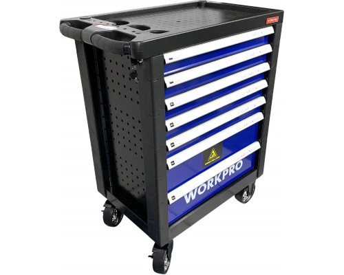 Тележка инструментальная WORKPRO WP285002B, 7 ящиков с 9 ложементами