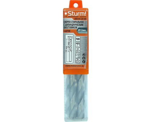 Сверло по металлу Sturm 1055-04-12S-SS5 12,0х151 мм, 5 шт