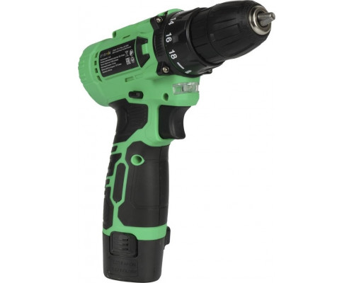 Дрель-шуруповерт аккумуляторная ZITREK Green 12-Li Plus 12В, 2x2.0Ач 083-1114