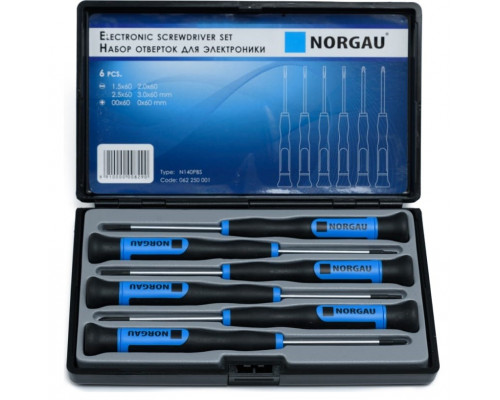 Набор отверток Norgau N140PBS precision 6шт. 062250001