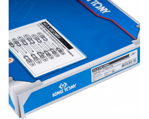 Набор отверток диэлектрических KING TONY 9-30612MRV ложемент, 12 предметов