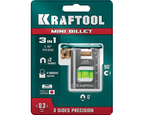 Уровень строительный магнитный KRAFTOOL MINI BILLET 50 мм 34791
