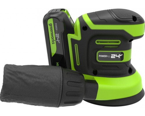 Виброшлифмашина эксцентриковая аккумуляторная GREENWORKS OS325 24V, АКБ 2Ач и ЗУ 3100907CUA