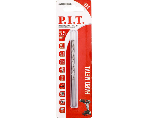Сверло по металлу P.I.T. AMED01-0505 5,5x93мм