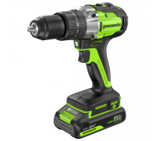 Дрель-шуруповерт аккумуляторная GREENWORKS GD24DD60 ударная, 24V, АКБ 2Ач и ЗУ 3704107CUA
